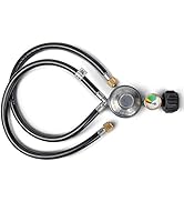GasSaf 2 Feet Y Splitter Propane Regulator, 2 Hose Low Pressure Regulator Kit for Most LP Gas Gri...