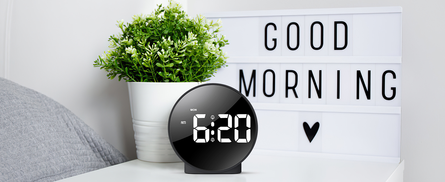 ORIA Digital Alarm Clock, (New Version) HD LED Display Digital Alarm Clock