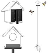 Bird Feeder Pole for Outdoors - 68in Adjustable Heavy-Duty Bluebird House Support Rod with Stable...