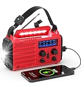 Emergency Solar Hand Crank Radio, AM/FM/SW NOAA Weather Alert Radio, Flashlight, Reading Lamp, SO...