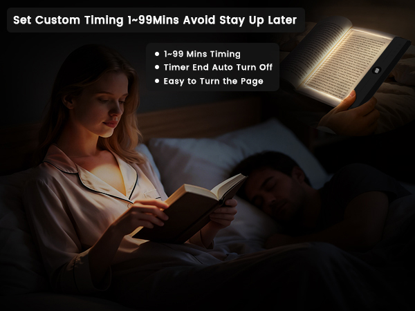 easuntec book light reading light at night reading lights for books in bed flat book light black 03