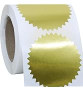 300Pcs Gold Professional Notary Seals Embossing Stickers, 2 inch Metallic Sealing Labels for Lega...