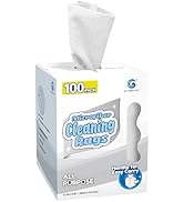 GLIMGLINT White Microfiber Cleaning Cloth, 100 Pack Cleaning Rags, Lint-Free, Ultra Absorbent Reu...