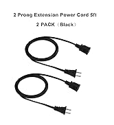 2-Pack Extension Cord with 2 Prong 5ft,US Male/Female Power Cable for NEMA 5-15P to NEMA 5-15R(5F...