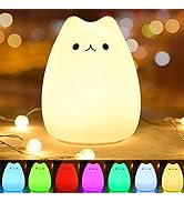 YouOKLight portable silicone night light for kids,silicone cat lamp,USB Rechargeable Children Nig...