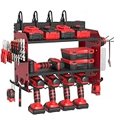 OKCHILD Power Tool Organizer Wall Mount with Charging Station, Garage Storage Rack for Cordless D...