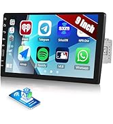 Single Din Car Stereo with Wireless Carplay Android Auto, 9 inch IPS Touch Screen Car Radio with ...
