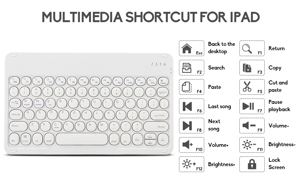 Bluetooth Keyboard and Mouse Combo for iPad - Rechargeable Wireless Keyboard