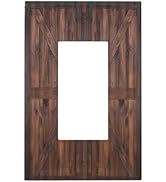 Wpshijia Outlet Covers Rustic Brown Barn Door Retro Wood Plank 1 Gang Wall Plate Single Rocker Li...