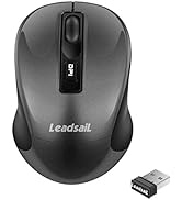 LeadsaiL Wireless Computer Mouse, 2.4G Portable Slim Cordless Mouse Less Noise for Laptop Optical...