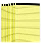 Roneky 7 Pack,6x9 Small Legal Pads of Yellow Paper, College Ruled Notepads,30 Sheet/Note Pad