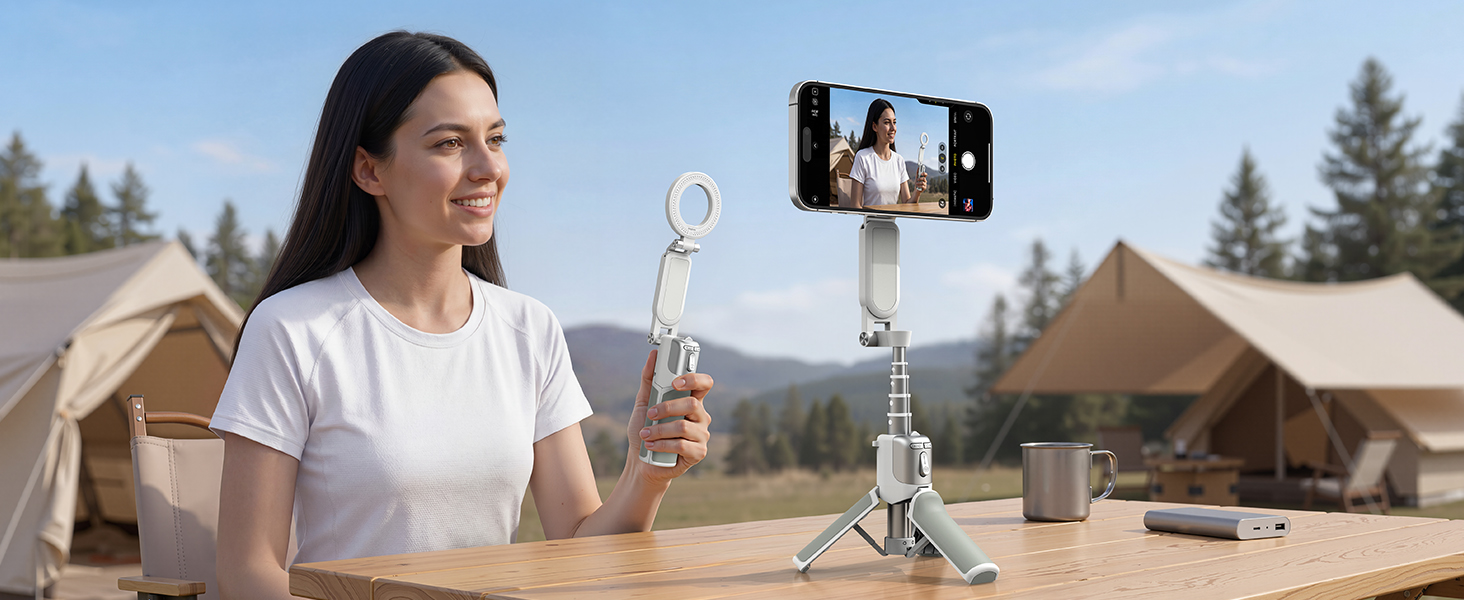 phone camera grip handle smartphone mobile selfie stick tripod for iphone 16 17 pro max