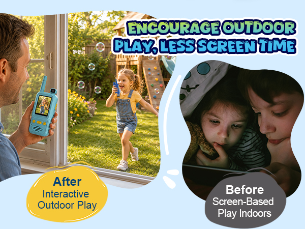 2-Pack Video Walkie Talkies for Kids Boy Girl Age 4-10 Toy Rechargeable Birthday Gift Indoor Outdoor