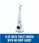 Unger No-Drip Toilet Brush Set – Flexible Neck Toilet Brush with Portable Caddy Holder, Discreet ...