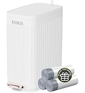 KSSKSS Small Bathroom Trash Can with Charcoal Filters Soft Close Lid, 6 Liter / 1.6 Gallon Stainl...