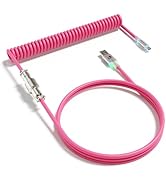 MAMBASNAKE C01 Ultra RGB Coiled Keyboard Cable,Pro Custom USB-C Aviator Cable for Gaming Keyboard...