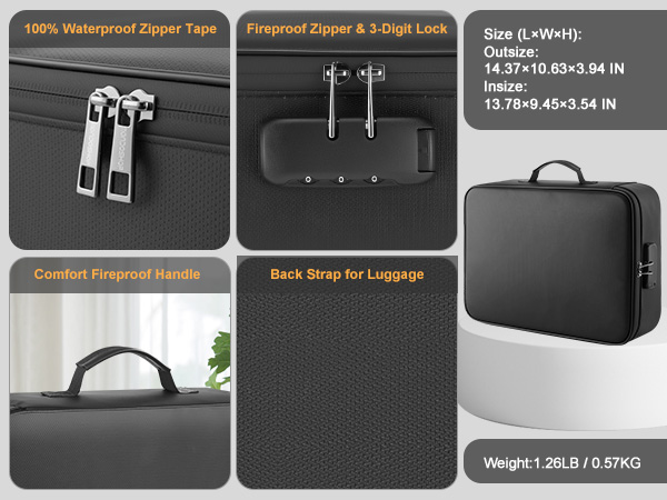 fireproof document bag