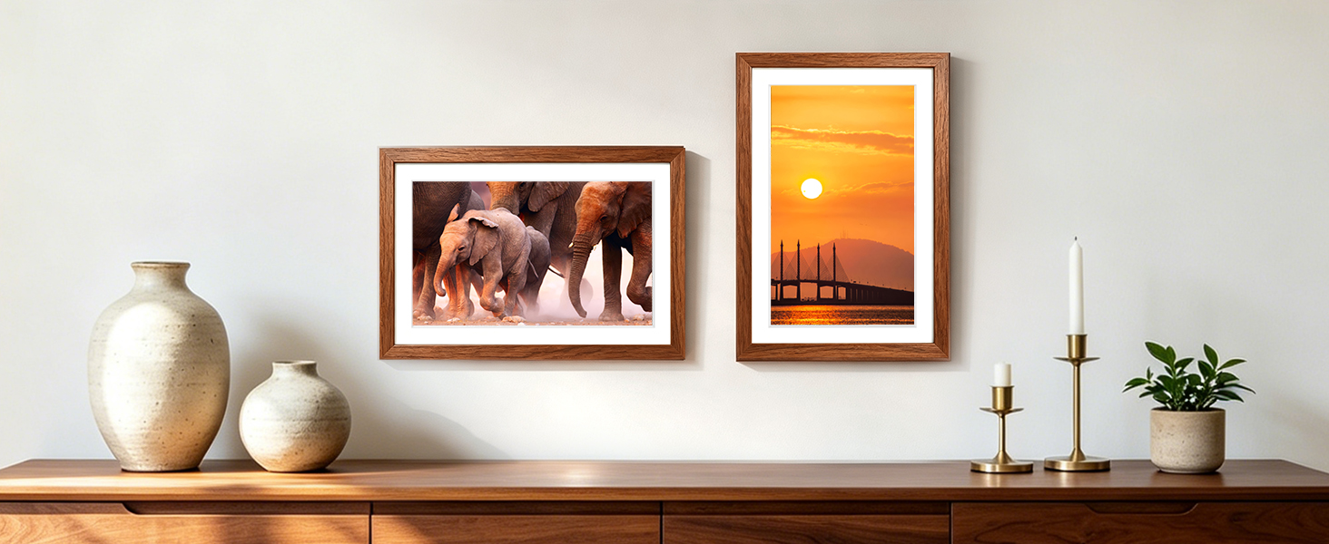 wood digital picture frame frameo