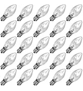 Goothy 25 Pack C7 Clear Replacement Bulbs, C7 Clear Light Bulbs for Christmas Outdoor Patio Indoo...