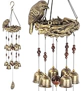 Gardenvy Bird Nest Wind Chime, Bird Bells Chimes with 12 Wind Bells for Glory Mother’s Love Gift,...