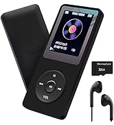 MP3 Player 32GB with Speaker Earphone Portable HiFi Lossless Sound MP3 Mini Music Player Voice Re...