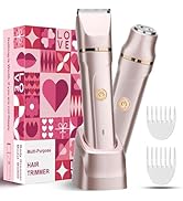 Bikini Trimmer for Women 2-in-1 – Rechargeable Electric Razors for Women, Painless Electric Shave...
