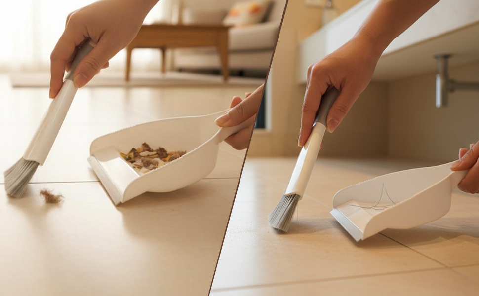Small Dust Pan and Brush Set for Table, Key Board, Cat, Dog and Other Pets