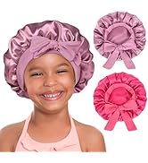 YANIBEST 2 PCS Baby Bonnet Silk Satin Bonnet for Kids Sleeping Cap Curly Natural Hair Silk Bonnet...