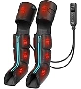 CINCOM Leg Massager with Heat and Compression for Circulation and Pain Relief,3-in-1 Foot Calf & ...