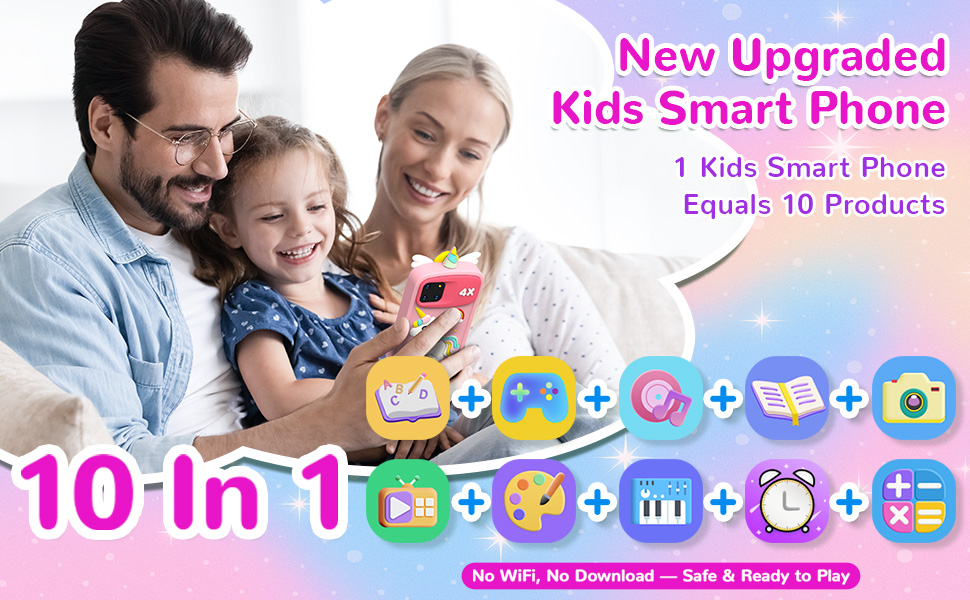 Multi-function Kids Smart Phone Toy for 3-12 Year Old Boys Girls,Christmas Birthday Gift, kids toys