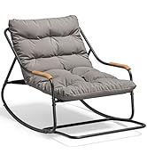 YITAHOME Patio Oversized Rocking Chair, Versatile Indoor/Outdoor Textilene Lounge with Soft Thick...