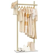 ENUMAIL Coat Rack Freestanding with Natural Rock Base, Metal Coat Hanger Stand, Industrial Garmen...