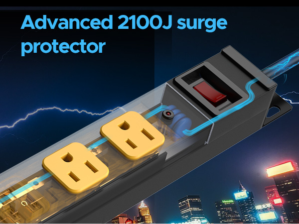 2100Joules surge protection