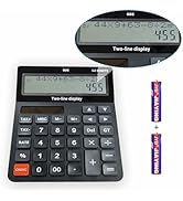 DECKLIT Battery and Solar Unique 120-Step Calculation Check 12 Digit 2 Line Extra Large Calculato...