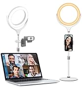 8" Desk Ring Light with Stand for Laptop Computer Zoom Call Video Conference Lighting, Evershop W...