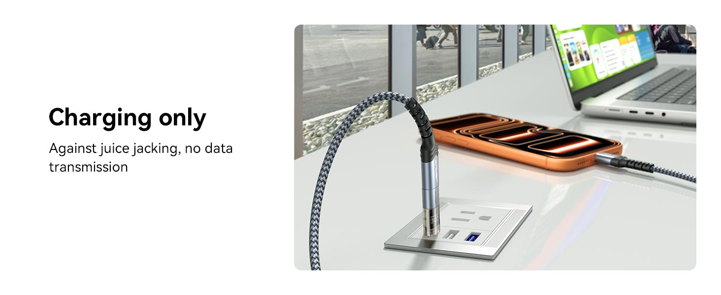 USB C data blocker supports charging only and blocks data transfer for safer charging.