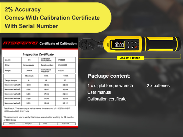 1/4 digital torque wrench