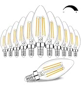 12-Pack Dimmable E12 LED Candelabra Bulbs 60W Equivalent, 2700K Soft Warm White, 600 Lumens B11 C...