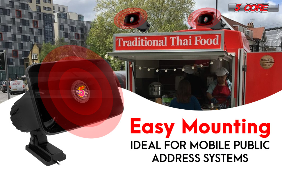 Indoor Outdoor 6 x 4 Inch PA Horn Speaker, Portable PA Speaker, PA Horn Speaker