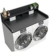 Corbyles 2-Tier Washer Dryer Countertop with 2.75"H Edge Rails, 54" W x 27.55" D Laundry Countert...