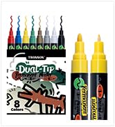 TRANSON 8 Colors Dual-tip Permanent Paint Markers Oil Based Waterproof
