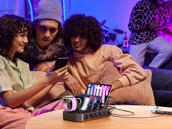 charging station for multiple devices Apple iPhone watch stand usb charging station android