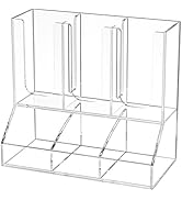 Richboom Cup and Lid Organizer, 6 Compartments with 2 Removable Dividers Coffee Station Counterto...