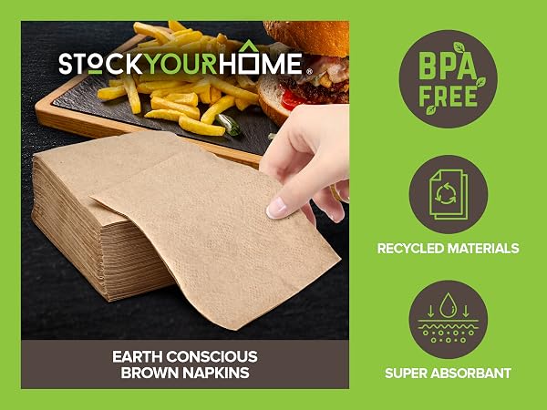 brown disposable lunch napkins