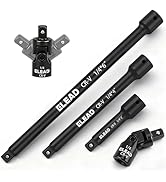 4-Piece 1/4" Drive Socket Extension Bar Set, 2, 4, 6 inch Professional Extension Set, 1/4 Inch Dr...