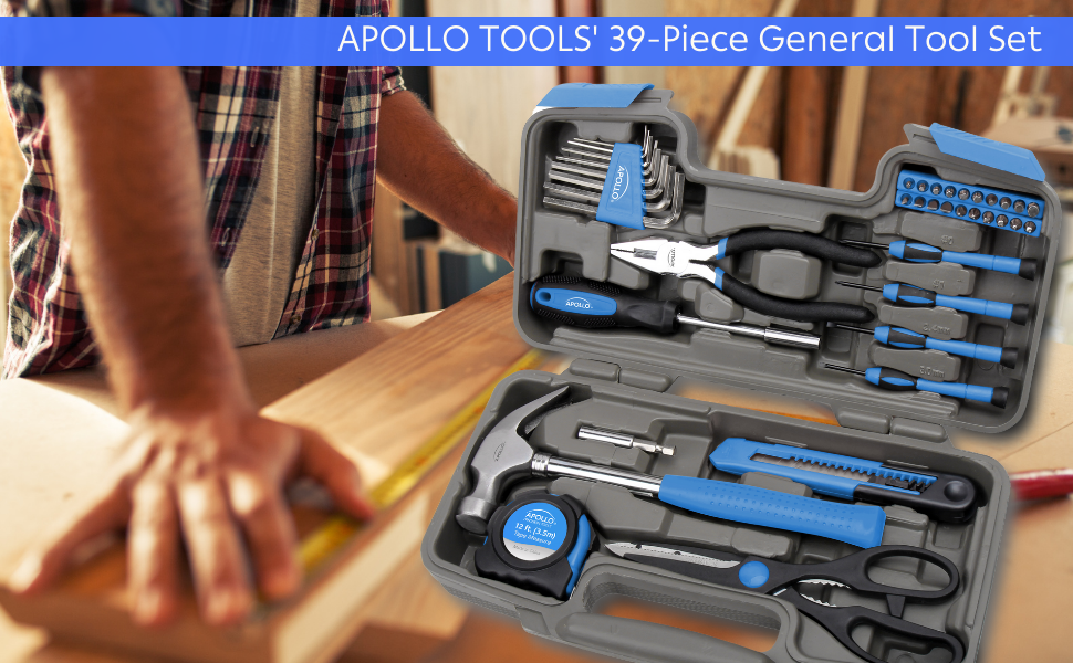 Apollo Tools 39 piece general tool set blue
