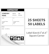 Half Sheet Shipping Labels,8.5" x 5.5" Address Labels for Laser &amp; Inkjet Printers,Self Adhesive M...