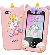 UCIDCI Kids Smart Phone Toys for Girls Ages 3-7 with Dual Camera - Toddler Phone Toys with Learni...