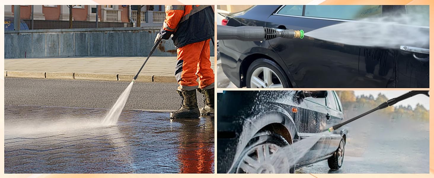 pressure washer extender wand and gun
