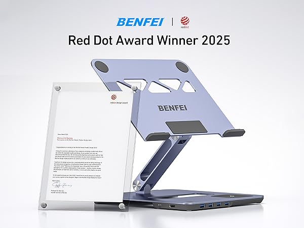 BENFEI Laptop Stand with USB C 6in1 Docking Station